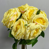 Bobi 9 head Yellow Rose bunch