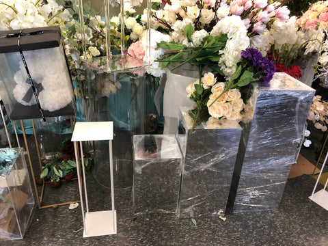 Silver Acrylic stand 11x11x24  ASIL32 mirror finish