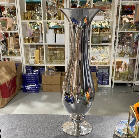 New Silver Bud vase 15”Hx5" wedding centerpiece