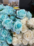 Light Blue Diamond Rose Bunch 10 head