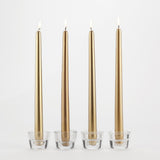 Pack of 12 Gold taper Candles wedding decor 10” long