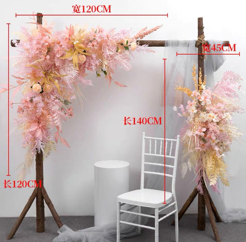 Backdrop Triangle Swag Arrangement pink and champagne