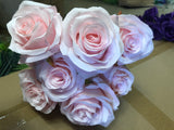 Light pink Artificial Diamond Rose Bunch 10 head