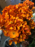 Orange new Hydrangea Bunch 6 head silk fall Color