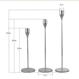 Set of 3 Black Metal Candle holder