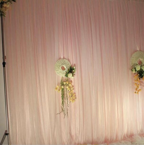 Blush/nude color Sheer chiffon fabric backdrop Panel 9.8 feetx9.8feet