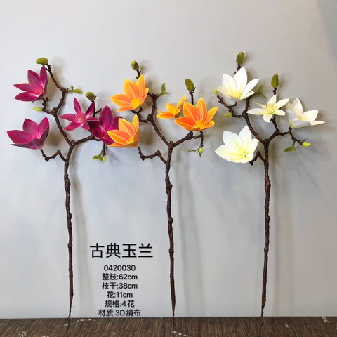 Artificial Flower Magnolia White bunch