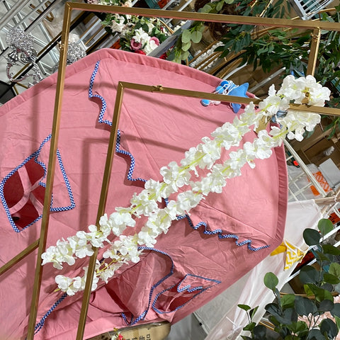 Artificial Flower Hanging Flower Garland hydrangea Wisteria Single Strand 2.2m(white)