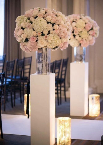 White Acrylic stand Pillar 12x12x32"H AWH32 Plinth