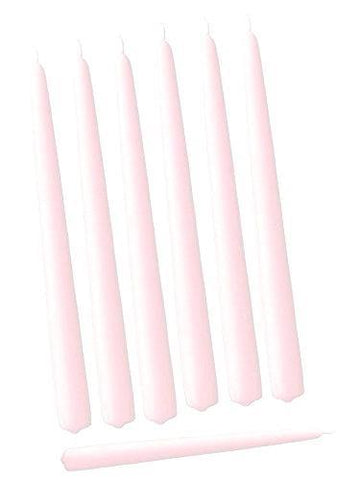 Pack of 12 Pink taper Candle 10”