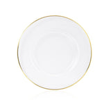 12.5" Clear Glass Charger Plate gold rim