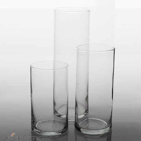 3/set Cylinder Vase 16"x4"/12"x4"/8"x4" DIY Wedding Supply - Richview Glass Wedding Supplies