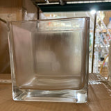 5" Cube (4.7”) Vase Clear Glass wedding centerpiece machine made