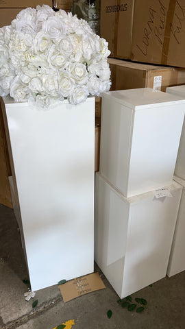 White wood stand Pillar 12x12x24"H plinth