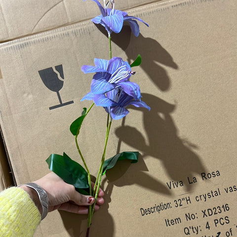 blue stargazer lily flower New Small Purple Blue Stargazer Lily Artificial flowers