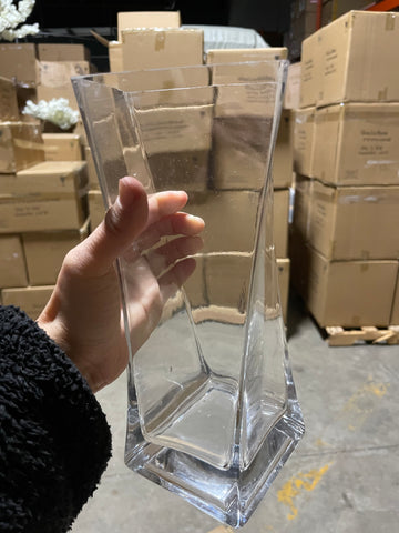 10" twisted Cube Square Vase 5.6” opening MV878-25
