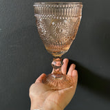Champagne Color Vintage sunflower drinking Glass 300ml crystal look(Goblet)Amber Mocha Mousse