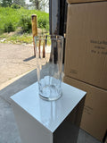 Optical Striped Glass 5”x10”h Cylinder Vase Clear MV603-25T*