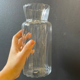New 7.8” Small bud Glass Vase with ripple line striped