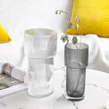 Striped Glass 4.7”x10”h Cylinder Vase ripple
