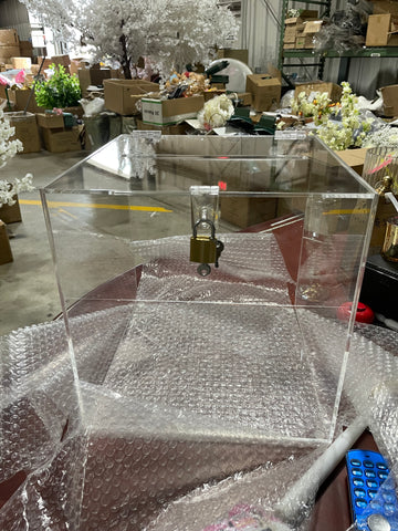 Clear Acrylic Money box with clear latch