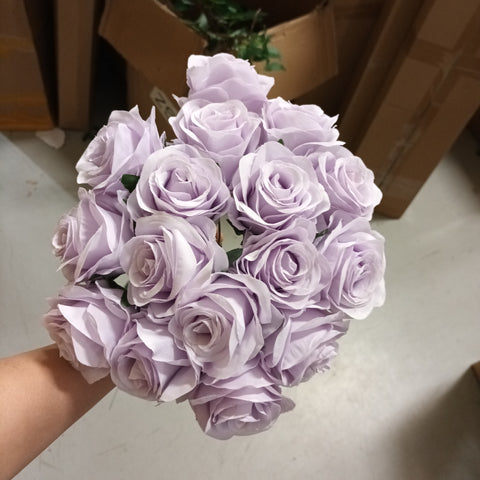 Lilac 18 HEAD ROSE BUNCH new artificial flower