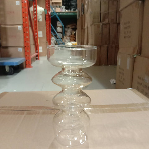 Glass candleholder for taper candles 5.5" clear