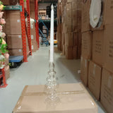 Glass candleholder for taper candles 11" clear