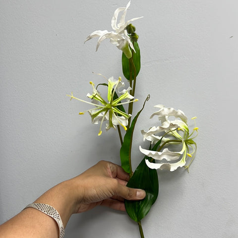 New White Big Gloriosa fire Lily Artificial flowers