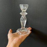 New CLEAR 6.1” H Glass CANDLEHOLDER GLASS VASE candle holder for taper candles