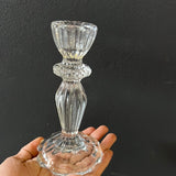 New CLEAR 6.1” H Glass CANDLEHOLDER GLASS VASE candle holder for taper candles