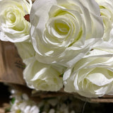 Artificial Diamond Rose Bunch 10 head Cream