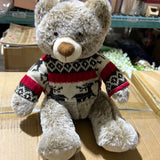 10” Christmas sweater plush toy stuffed bear FY23066(Light Brown)