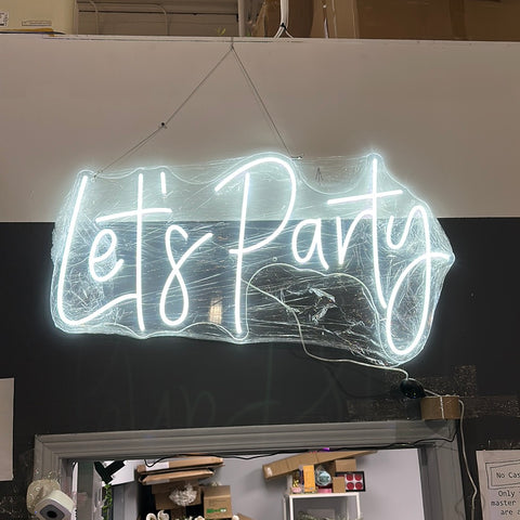 Cold White LED Sign Let's Party Neon Sign