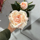Light Pink Artificial Flower Single Stem spray Fall Rose bouquet material