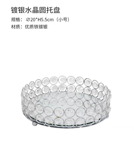 Crystal Silver metal Cake Stand Round (Small)