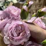 Lilac 2+1 rose spray lilac light purple Puffy Rose Spray artificial flower