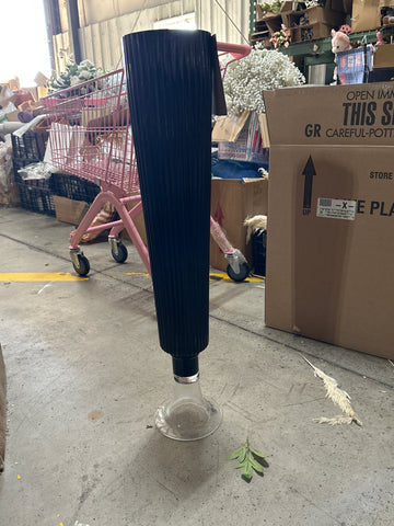 Black Wedding Centerpiece 32” Tall Crystal Vase striped beauty