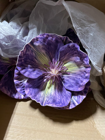 New Single stem Poppy eva large head purple real touch