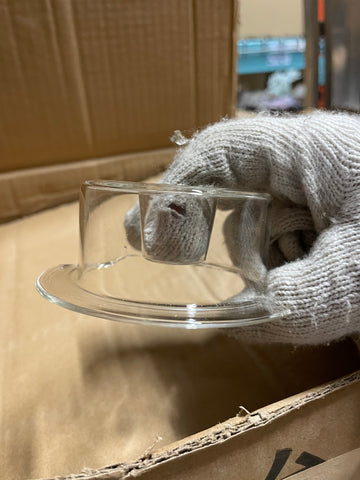 2.4” candleholder clear glass thin glass donut shape