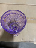 Light Purple Color Vintage sunflower drinking Glass 300ml crystal look(Goblet)amethyst lilac