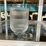New 3" *4" Striped CANDLEHOLDER  (clear)