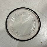 13” Clear PLASTIC Charger Plate black thin rim