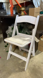 New white folding chair