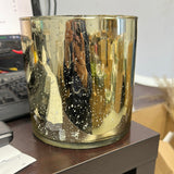 NEW!! Gold Wedding Centrepiece (6") Mercury Gold Cylinder Glass machine made Vase