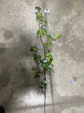 greenery leaf with Blue flowers long stem spray
