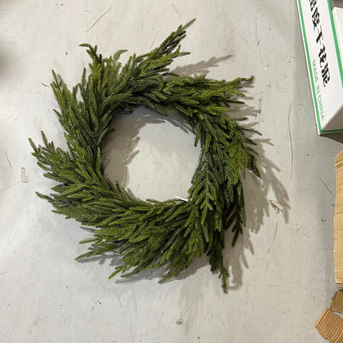 New 24” Real Touch Norfolk Wreath  For Christmas decor(VD-FW24)