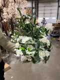 Artificial Flower Rose Hydrangea Arrangement Cream white olive New forest theme