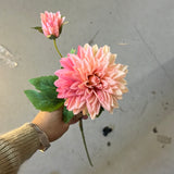 New Light Pink Dahlia spray(1 head and 1 bud )