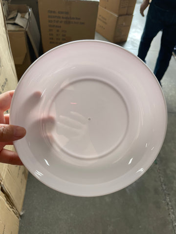 6" WHITE Designer DISH for Fresh Flowers